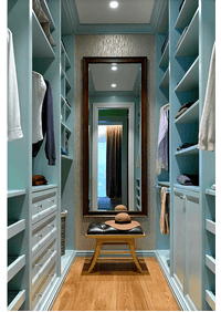 Параллельная гардеробная комната с большим зеркалом Уральск