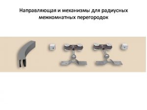 Направляющая и механизмы верхний подвес для радиусных межкомнатных перегородок Уральск